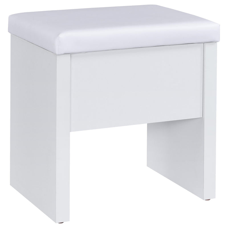 Bunbury Makeup Vanity Table Set Storage Mirror and Stool White - 930280