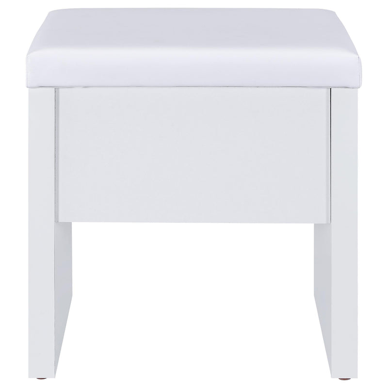 Bunbury Makeup Vanity Table Set Storage Mirror and Stool White - 930280