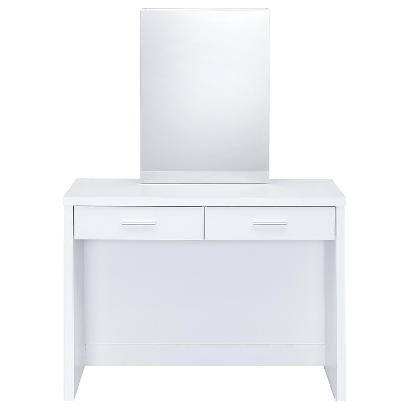 Bunbury Makeup Vanity Table Set Storage Mirror and Stool White - 930280