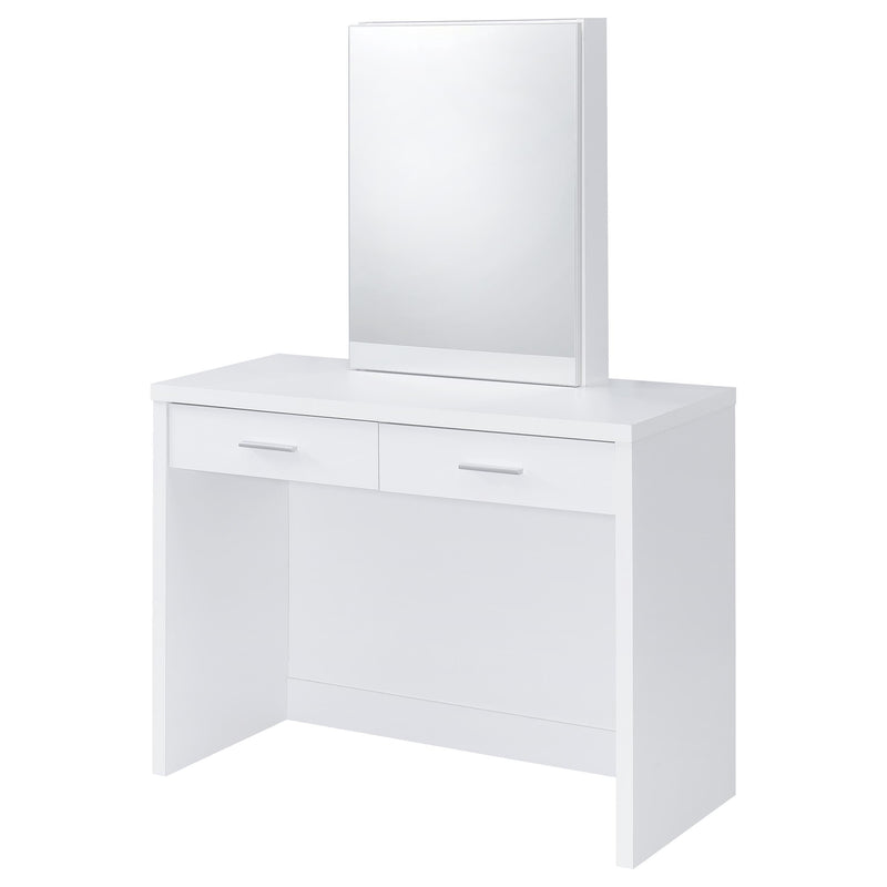 Bunbury Makeup Vanity Table Set Storage Mirror and Stool White - 930280