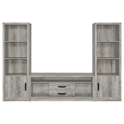 Burke 4-shelf Engineered Wood Media Tower Grey Driftwood - 707726