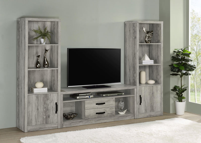 Burke 4-shelf Engineered Wood Media Tower Grey Driftwood - 707726