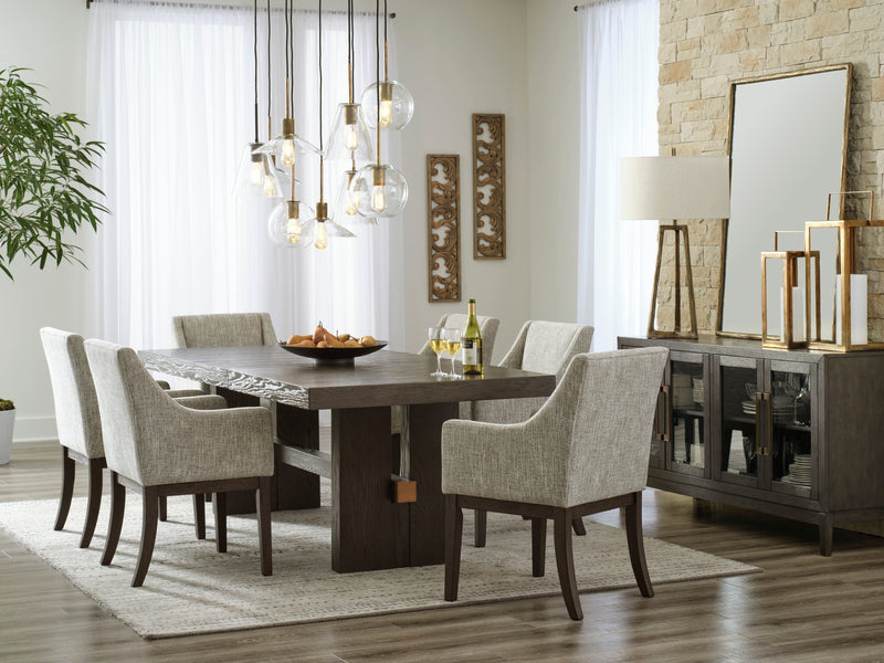 Burkhaus Dark Brown Extendable Upholstered Dining Set - DMV FurnitureDining Room Set