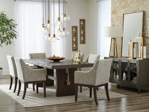 Burkhaus Dark Brown Extendable Upholstered Dining Set - DMV FurnitureDining Room Set