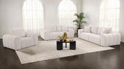 Burnett 3-piece Chenille Upholstered Sofa Set Ivory - 504955-S3