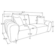 Burnett 3-piece Chenille Upholstered Sofa Set Ivory - 504955-S3