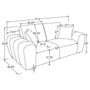Burnett 3-piece Chenille Upholstered Sofa Set Ivory - 504955-S3