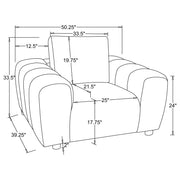Burnett 3-piece Chenille Upholstered Sofa Set Ivory - 504955-S3