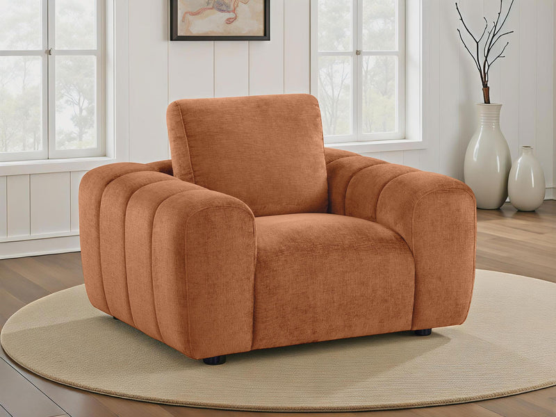 Burnett Chenille Upholstered Accent Chair Burnt Orange - 504953