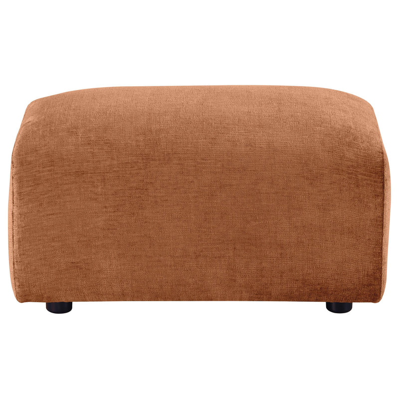 Burnett Chenille Upholstered Ottoman Burnt Orange - 504954