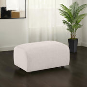 Burnett Chenille Upholstered Ottoman Ivory - 504958