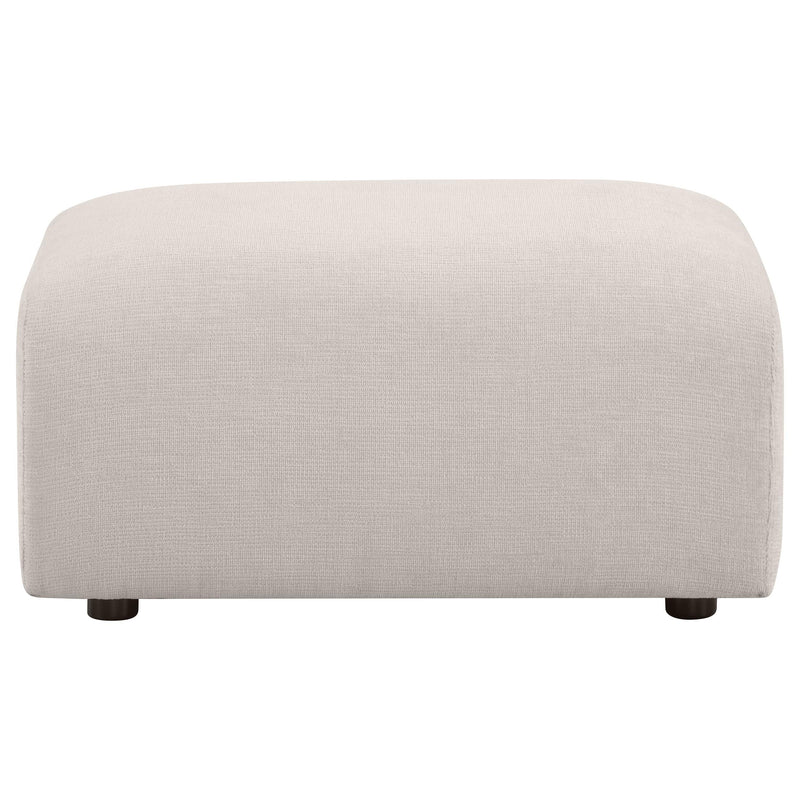 Burnett Chenille Upholstered Ottoman Ivory - 504958