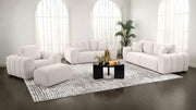Burnett Chenille Upholstered Ottoman Ivory - 504958