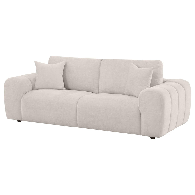 Burnett Chenille Upholstered Wide Arm Sofa Ivory - 504955