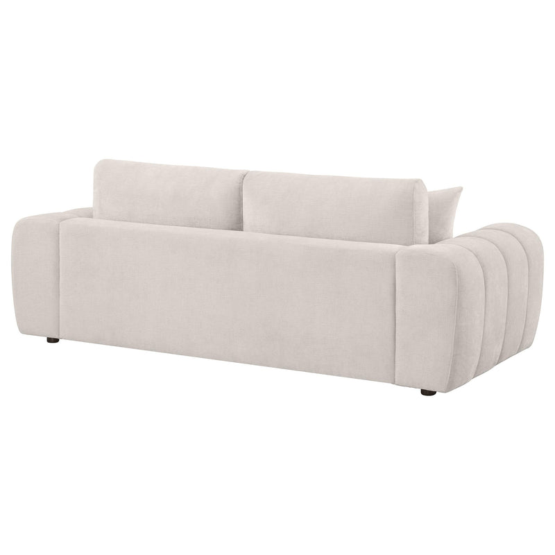 Burnett Chenille Upholstered Wide Arm Sofa Ivory - 504955