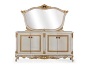 Buse 78" Wide 4 Door Buffet With Mirror - Buffets & Sideboards
