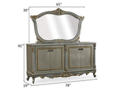 Buse 78" Wide 4 Door Buffet With Mirror - Buffets & Sideboards