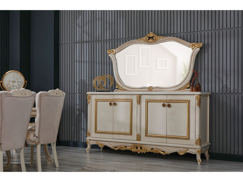 Buse Diningroom Consol With Mirror Cream - 115-BUS-HM571-CONWM