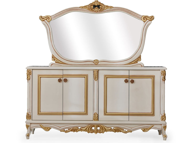 Buse Diningroom Consol With Mirror Cream - 115-BUS-HM571-CONWM