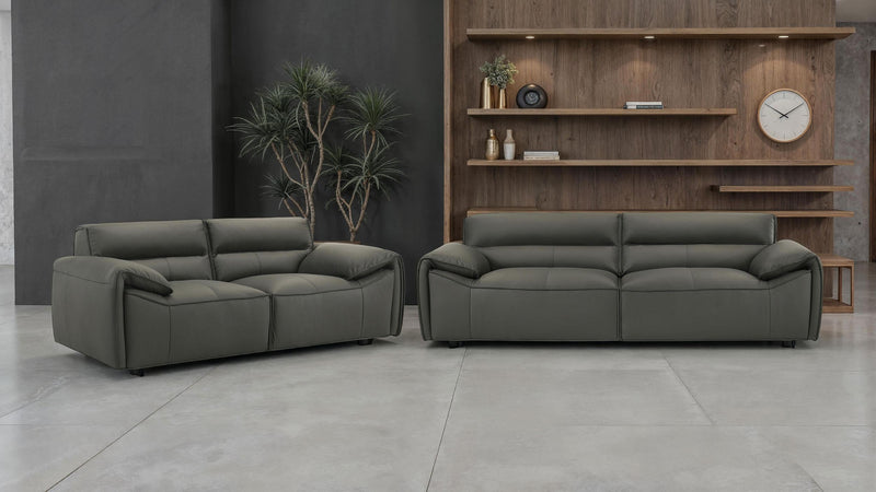 Buxton 2-piece Leather Upholstered Sofa Set Graphite - 509504-S2