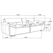 Buxton 2-piece Leather Upholstered Sofa Set Graphite - 509504-S2