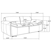 Buxton 2-piece Leather Upholstered Sofa Set Graphite - 509504-S2