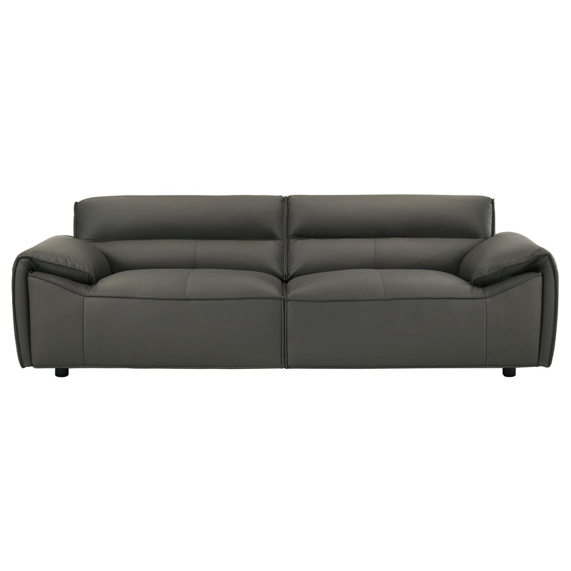 Buxton 2-piece Leather Upholstered Sofa Set Graphite - 509504-S2