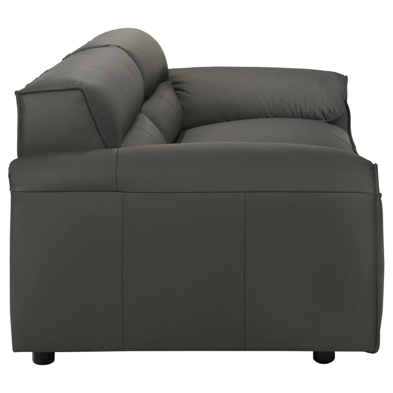 Buxton 2-piece Leather Upholstered Sofa Set Graphite - 509504-S2