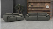 Buxton Top Grain Leather Upholstered Loveseat Graphite - 509505