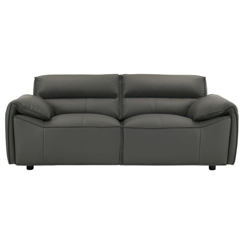 Buxton Top Grain Leather Upholstered Loveseat Graphite - 509505