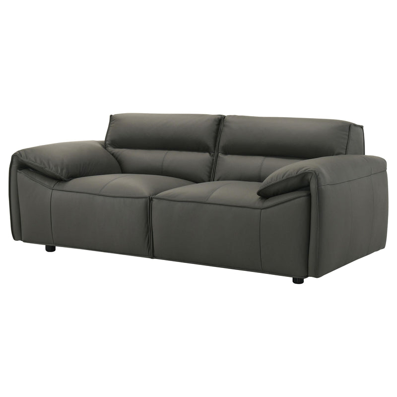Buxton Top Grain Leather Upholstered Loveseat Graphite - 509505