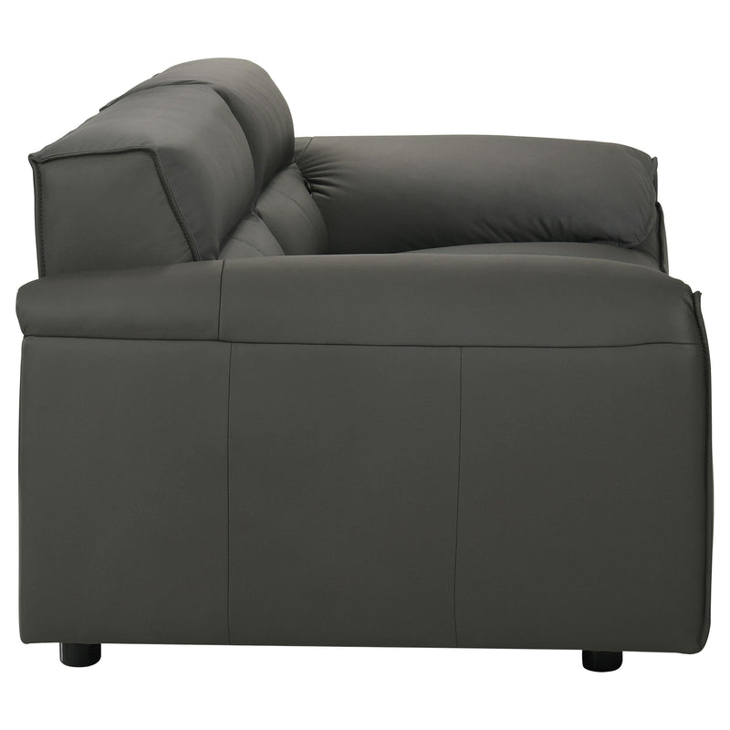 Buxton Top Grain Leather Upholstered Loveseat Graphite - 509505