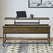 Byers Engineered Wood Lift Top Coffee Table Brown Oak - 723778