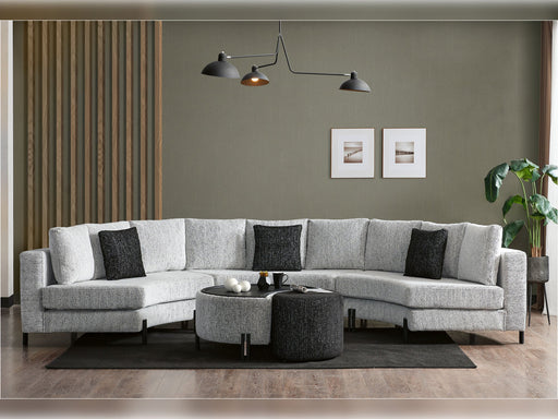 C'Moon Sectional Sofa - Black in Grey - 200-ELIF-CMO-BLC-S