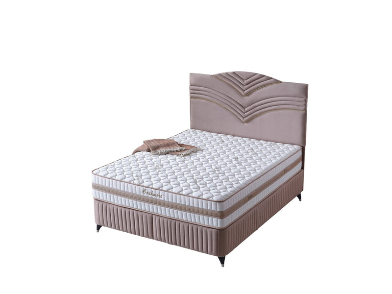 Cınar Storage Bed With Headboard Light Brown - Full in Light Brown - 110-CIN-BBFLBRW-140-SBWHD