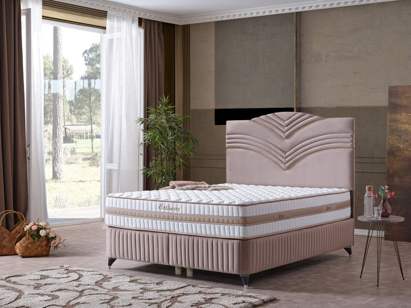 Cınar Storage Bed With Headboard Light Brown - Full in Light Brown - 110-CIN-BBFLBRW-140-SBWHD
