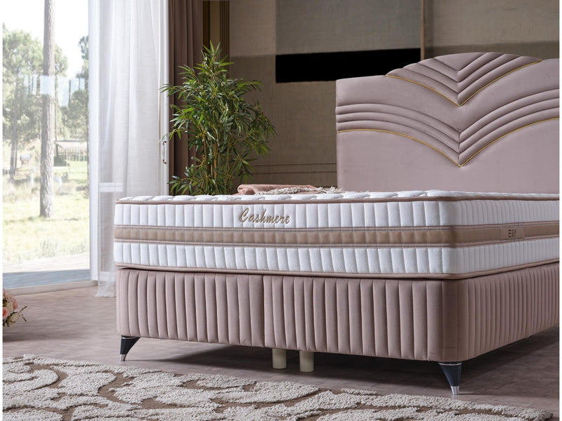 Cınar Storage Bed With Headboard Light Brown - Queen in Light Brown - 110-CIN-BBFLBRW-150-SBWHD