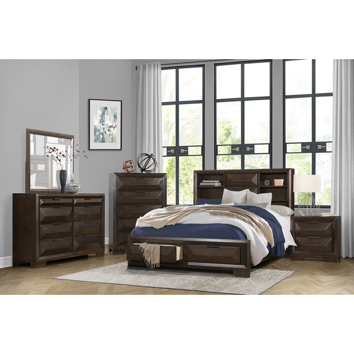 Chesky Warm Espresso Dresser And Mirror 1753-5-6 | Homelegance