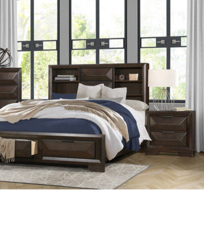 Chesky Warm Espresso 3 Piece Queen Platform Storage Bedroom Set 1753-1-3 | Homelegance