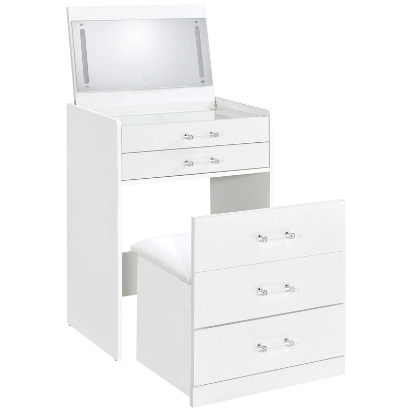 Danbury Makeup Vanity Table with LED Mirror and Stool