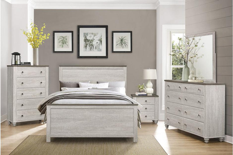 Nashville 5 Piece Eastern King Bedroom Set In Antique White 1903K-1Ek-5Set | Homelegance