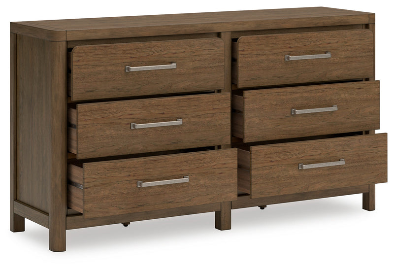 Cabalynn California King Panel Bed with Dresser and Nightstand in Light Brown - PKG019237
