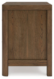 Cabalynn California King Upholstered Bed with Mirrored Dresser, Chest and 2 Nightstands in Light Brown - PKG015736