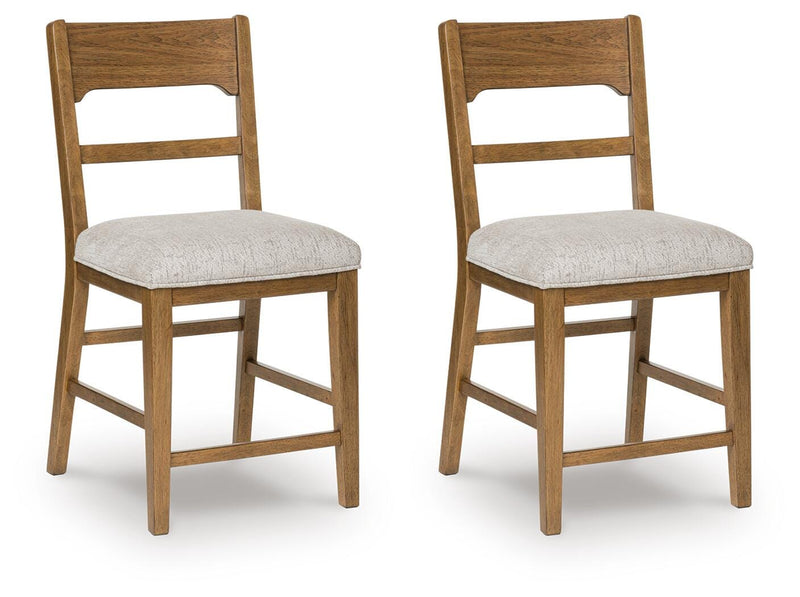 Cabalynn Counter Height Dining Table and 6 Barstools in Light Brown - PKG026535