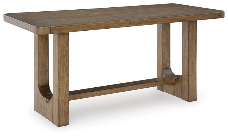 Cabalynn Counter Height Dining Table and 6 Barstools in Light Brown - PKG026535
