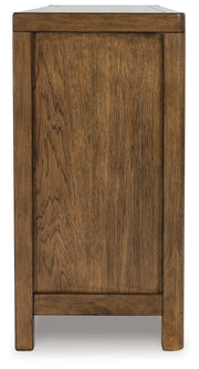 Cabalynn Counter Height Dining Table and 6 Barstools with Storage in Light Brown from Ashley - DMV Furniture