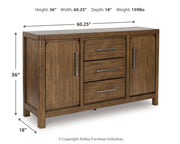 Cabalynn Counter Height Dining Table and 6 Barstools with Storage in Light Brown from Ashley - DMV Furniture