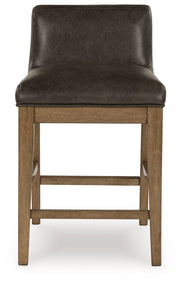 Cabalynn Counter Height Dining Table and 6 Barstools with Storage in Light Brown from Ashley - DMV Furniture