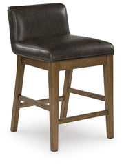 Cabalynn Counter Height Dining Table and 6 Barstools with Storage in Light Brown from Ashley - DMV Furniture