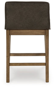 Cabalynn Counter Height Dining Table and 6 Barstools with Storage in Light Brown from Ashley - DMV Furniture